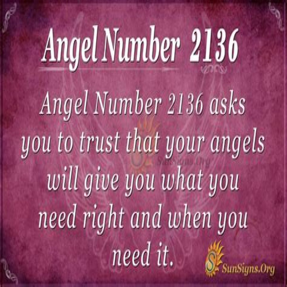 
ANGEL NUMBER 2136
