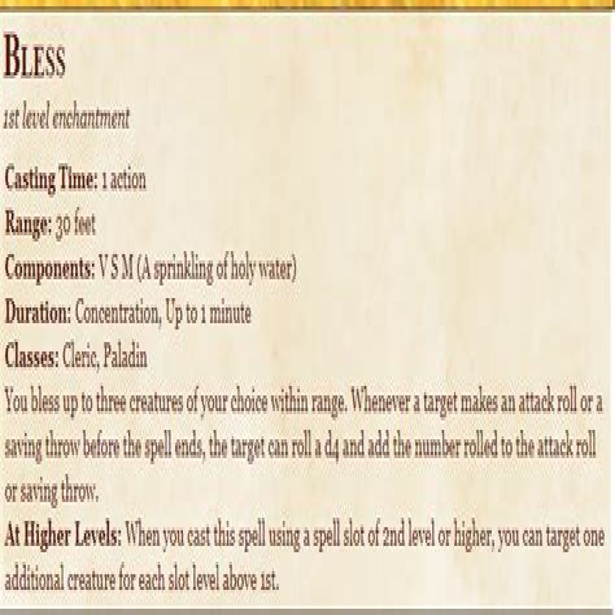 D&D 5E - Bless Spell and Total Cover / Line of Sight