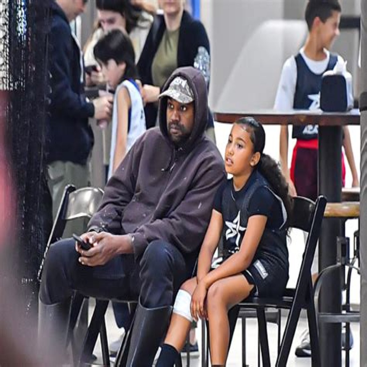 Kanye West Bonds With North Sitting Courtside At Basketball Game – Hollywood Life